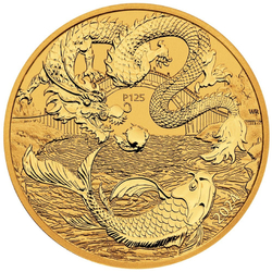 Chinese Myths and Legends: Dragon & Koi 1 uncja Złota 2024