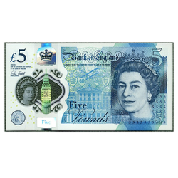 Banknot 5 Funtów Brytyjskich - Królowa Elżbieta II (5 pound / 5 GBP) Obiegowy 