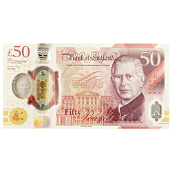 Banknot 50 Funtów Brytyjskich - Król KaroI III (50 pound / 50 GBP) Obiegowy