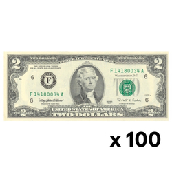 Banknot USA 2 Dolary (2 U.S. dollars / 2 USD) 100 sztuk
