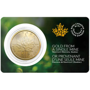 Kanadyjski Liść Klonowy 1 uncja Złota 2023 Single Source - Newmont Éléonore Mine (moneta w karcie)