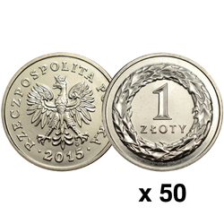 Narodowy Bank Polski: 1 złoty Rolka Mennicza (50 sztuk) - Różne Roczniki  