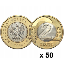 Narodowy Bank Polski: 2 złote Rolka Mennicza (50 sztuk) - Różne Roczniki  