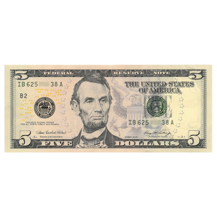 Banknot USA 5 Dolarów (5 U.S. dollars / 5 USD) 100 sztuk