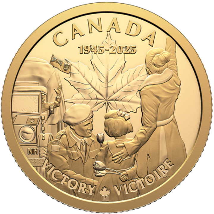 Canada: 80ᵗʰ Anniversary of the End of the Second World War in Europe 1/4 uncji Złota 2025 Proof