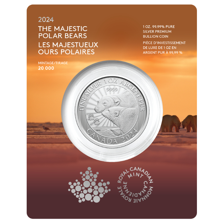 Canada: The Majestic Polar Bear 1 uncja Srebra 2024 (w karcie)