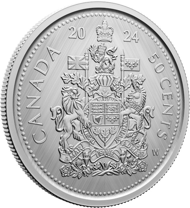 Canada: Tribute - W Mint Mark "Coat of Arms" 50 cents Srebro 2024 Specimen