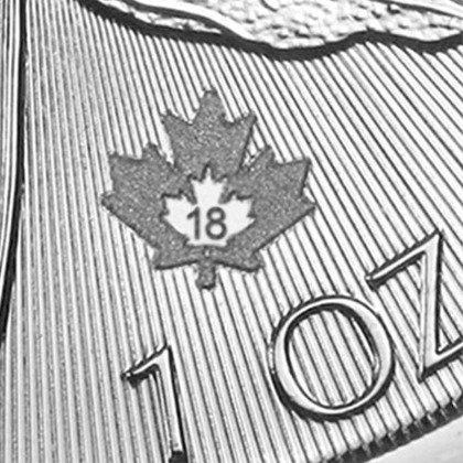 Kanadyjski Liść Klonowy 1 uncja Srebra 2018