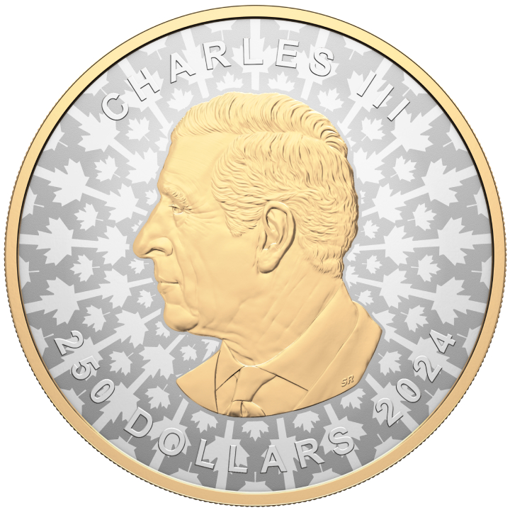 Kanadyjski Liść Klonowy - Super Incuse pozłacany 1000 gramów Srebra 2024 Reverse Proof