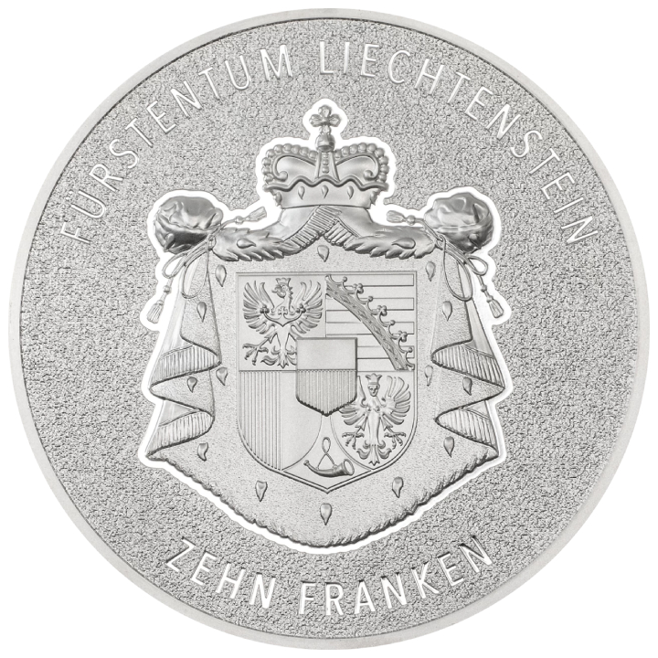 Liechtenstein: 100 years of the Swiss Franc in Liechtenstein kolorowany 2 uncje Srebra 2024 Silk Coin