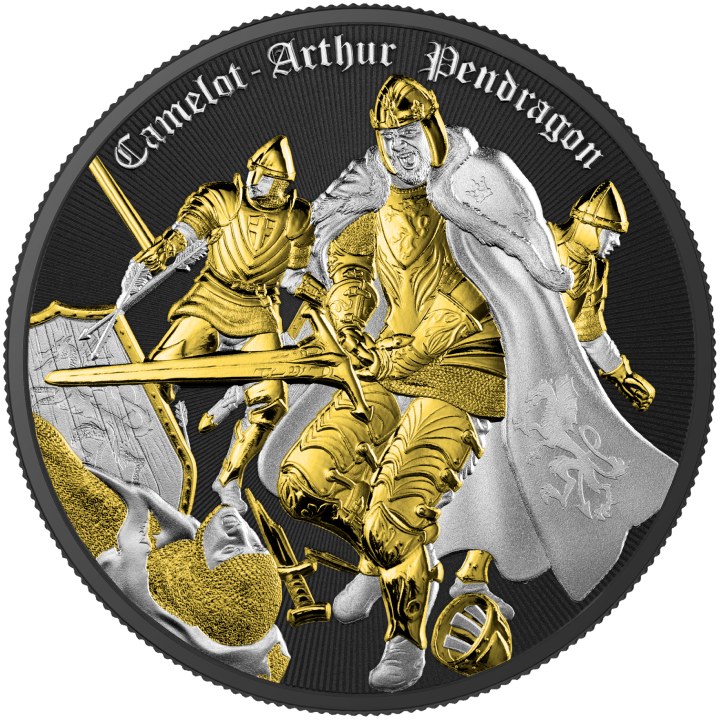 Niue: Camelot - Artur Pendragon 1 uncja Srebra 2023 Multimetal 