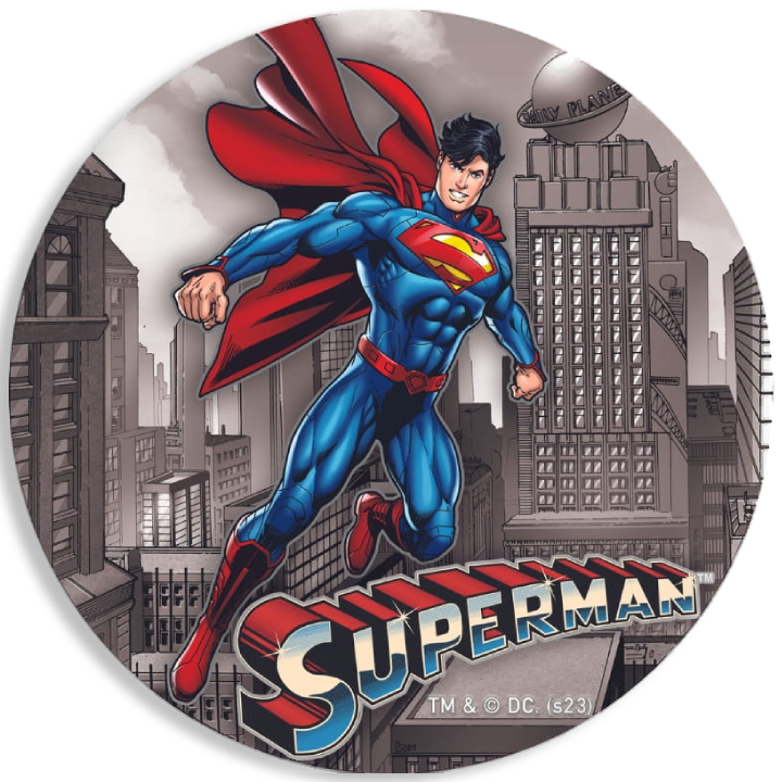 Niue: DC Comics - Superman kolorowany 2 uncje Srebra 2023 High Relief Antiqued Coin