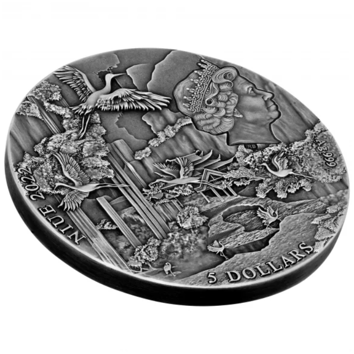 Niue: Eight Immortals - Zhang Guolao kolorowany 2 uncje Srebra 2022 High Relief Antiqued Coin