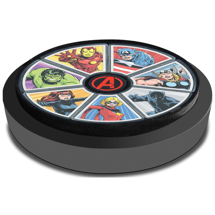 Niue: Marvel - Avengers 60th Anniversary 'Captain America' kolorowany 1 uncja Srebra 2023 Proof