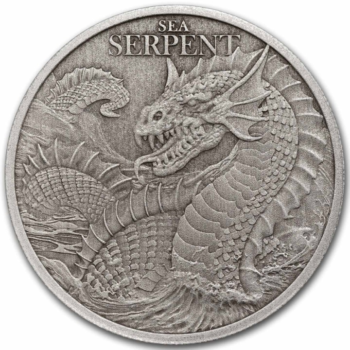 Niue: Mythical Creatures - Sea Serpent 1 uncja Srebra 2024 Antiqued Coin