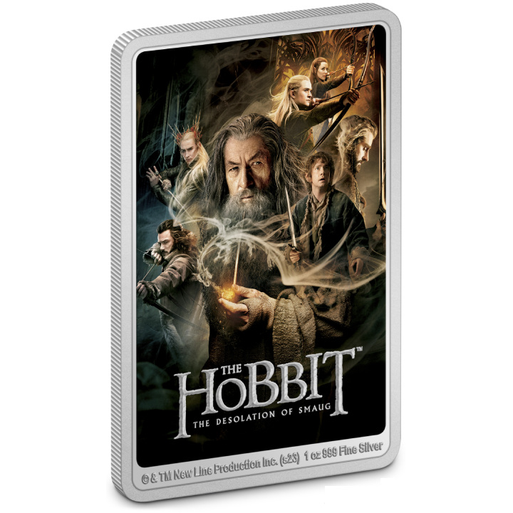 Niue: The Hobbit Poster - The Desolation of Smaug kolorowany 1 uncja Srebra 2023 Proof