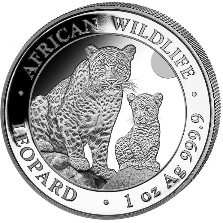 Somalia: African Wildlife - Leopard 1 uncja Srebra 2024