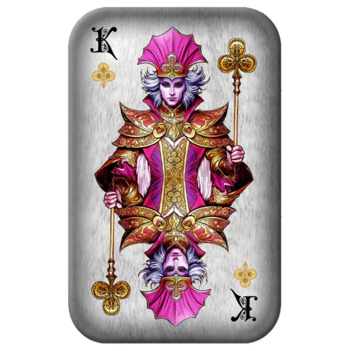 Sztabka Asturmint: Poker Cards - King of Clubs kolorowany 2 uncje Srebra 2024 Antique Finish