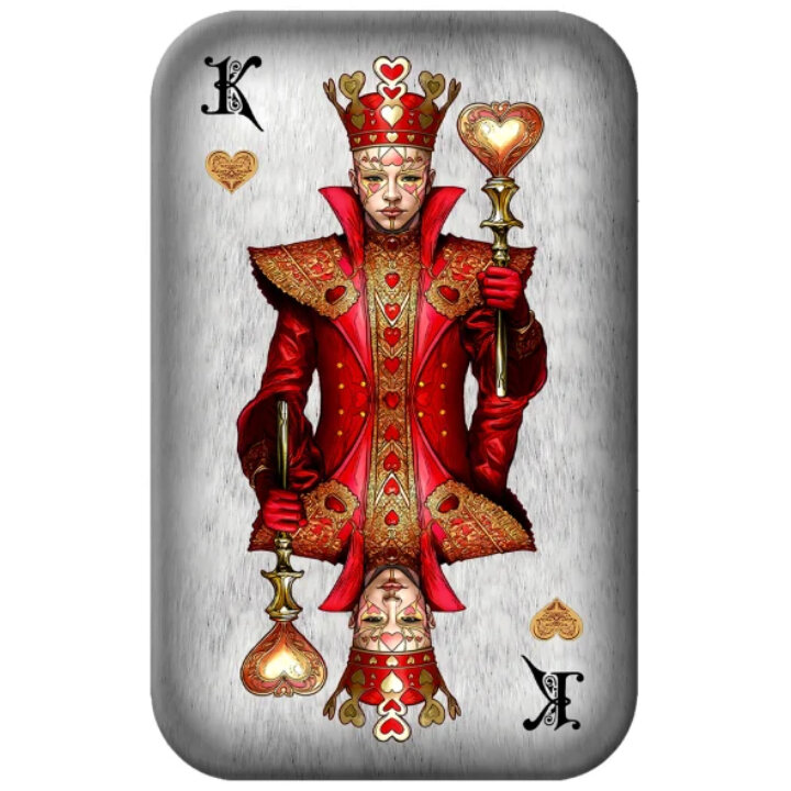 Sztabka Asturmint: Poker Cards - King of Hearts kolorowany 2 uncje Srebra 2024 Antique Finish