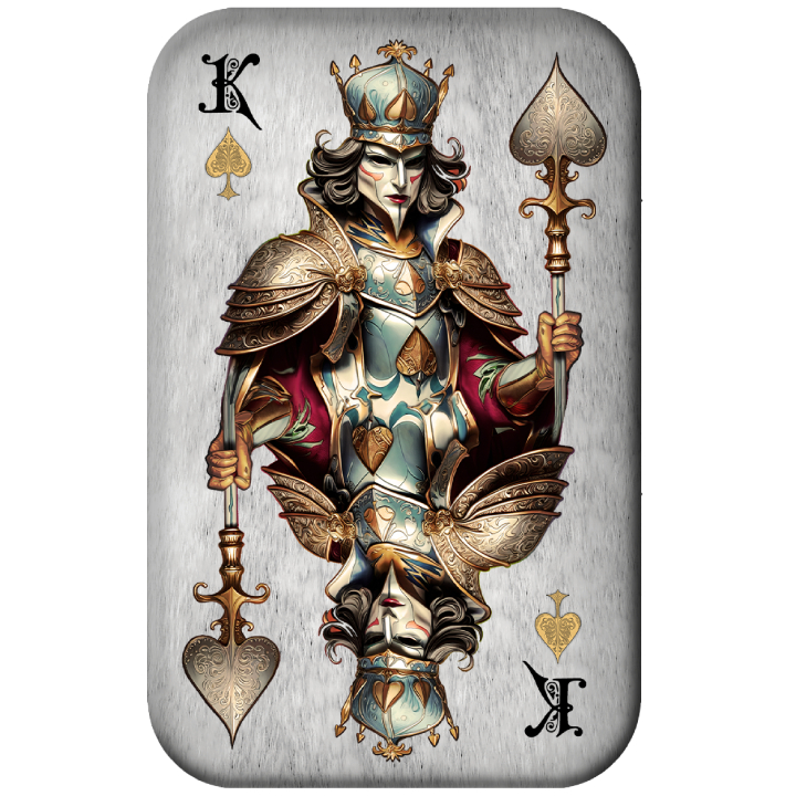 Sztabka Asturmint: Poker Cards - King of Spades kolorowany 2 uncje Srebra 2024 Antique Finish