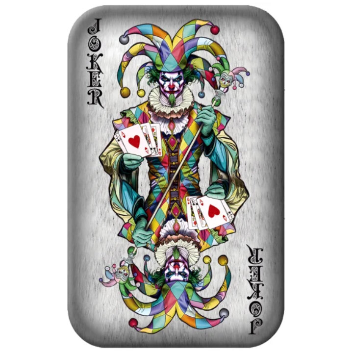 Sztabka Asturmint: Poker Cards - The Joker kolorowany 2 uncje Srebra 2024 Antique Finish