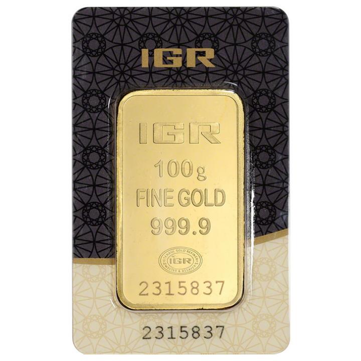 Sztabka IGR 100 gramów Złota LBMA