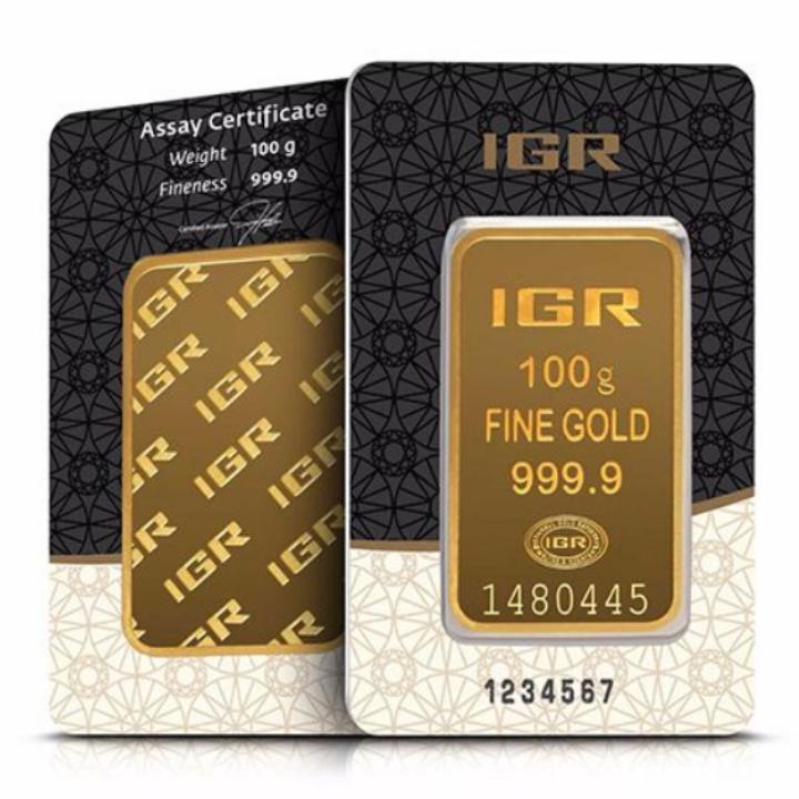 Sztabka IGR 100 gramów Złota LBMA
