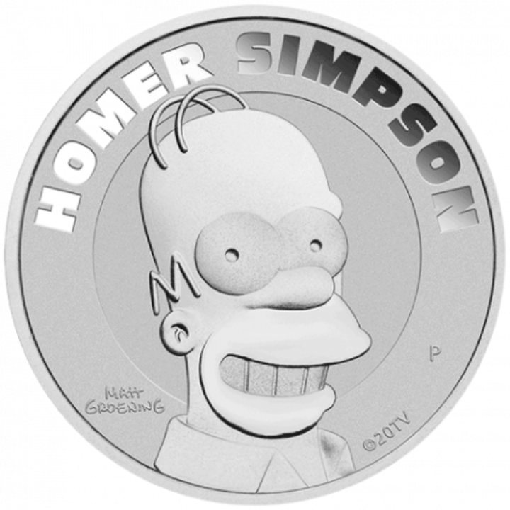 Tuvalu: Homer Simpson 1 uncja Srebra 2022