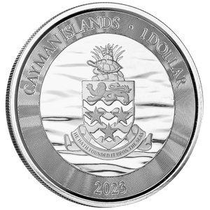 Cayman Islands: Stingray kolorowany 1 uncja Srebra 2023 Proof