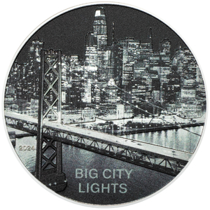 Cook Islands: Big City Lights - San Francisco kolorowany 1 uncja Srebra 2024 Proof