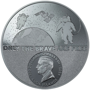 Cook Islands: Real Heroes - Astronaut kolorowany 1000 gramów Srebra 2024 Black Proof