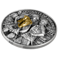 Malta: Knights of the Past pozłacany 2 uncje Srebra 2022 High Relief Antiqued Coin