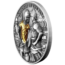 Malta: Knights of the Past pozłacany 2 uncje Srebra 2022 High Relief Antiqued Coin