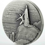 Niue: Biblical - Temptation of Jesus 2 uncje Srebra 2018 Proof Antiqued Coin 