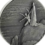 Niue: Biblical - Temptation of Jesus 2 uncje Srebra 2018 Proof Antiqued Coin 