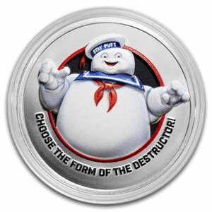 Niue: Ghostbusters - Stay Puft kolorowany 2 uncje Srebra 2024 High Relief 