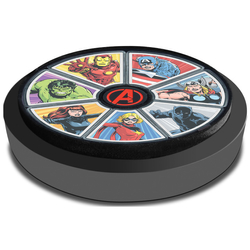Niue: Marvel - Avengers 60th Anniversary 'Captain America' kolorowany 1 uncja Srebra 2023 Proof