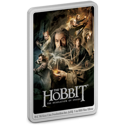 Niue: The Hobbit Poster - The Desolation of Smaug kolorowany 1 uncja Srebra 2023 Proof