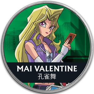 Niue: Yu-Gi-Oh! Mai Valentine kolorowana 1 uncja Srebra 2024 Slab