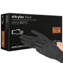 Rękawiczki nitrylowe do numizmatyki XL (czarne) 100 sztuk 