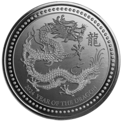 Samoa: Year of the Dragon 2 uncje Srebra 2024 Black Rhodium