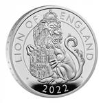 The Royal Tudor Beasts: Lion of England 1 uncja Srebra 2022 Proof